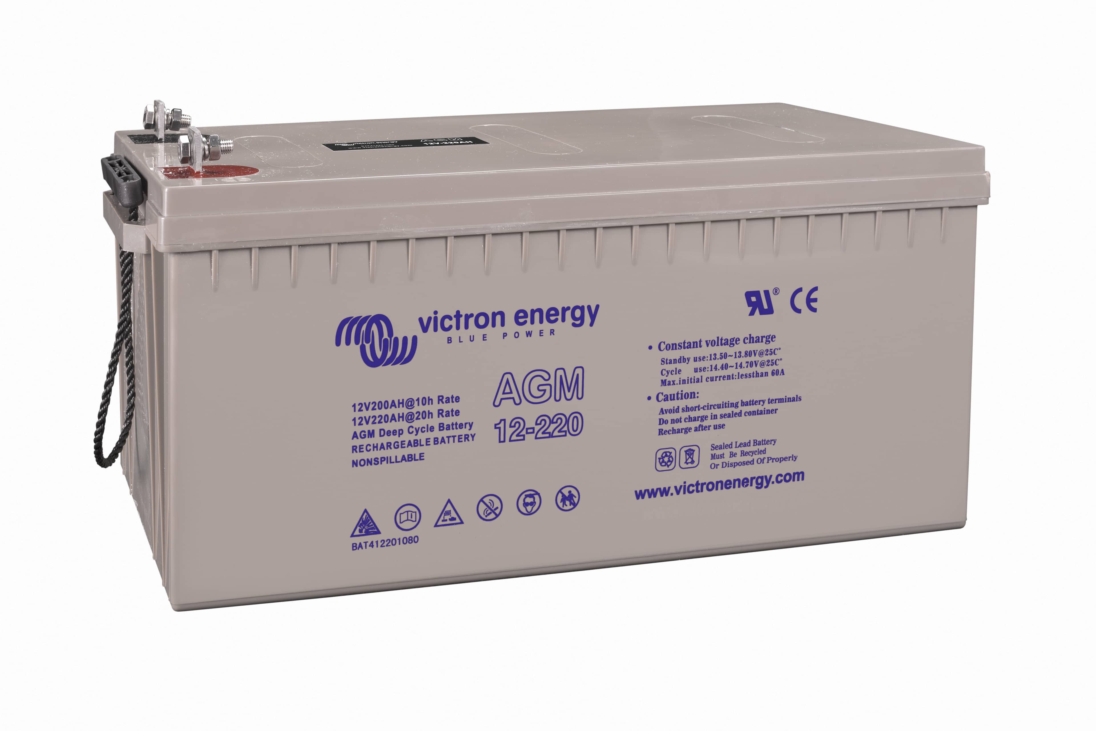 12V 200Ah AGM Telecom Battery (right) thumbnail